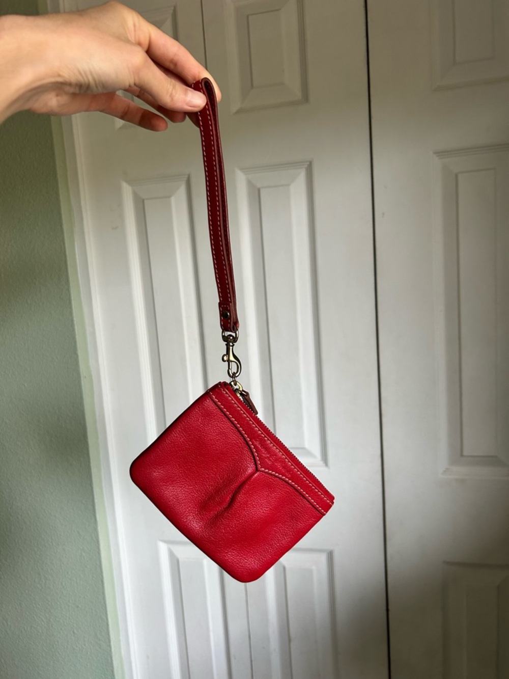 Dooney & Bourke Red Leather Wristlet - Picture 2 of 7